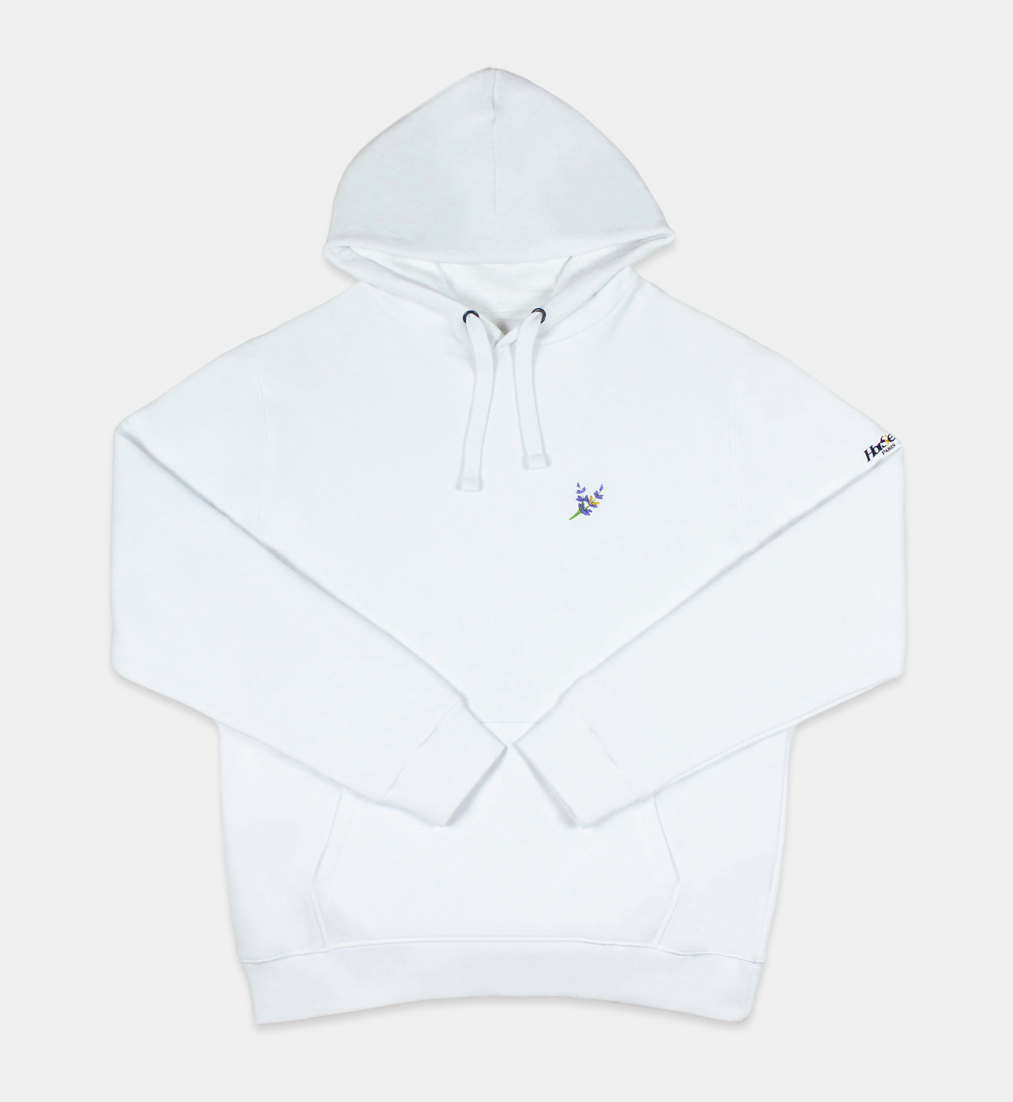 Hoodie en coton, lavande brodé