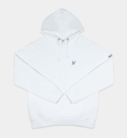 Hoodie en coton, lavande brodé